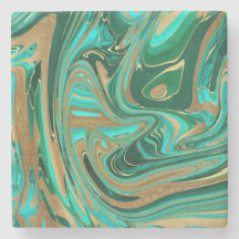 Green & Gold Liquid Marmor