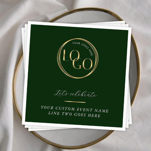 Green & Gold Logo Corporate Business Event Branded Serviette (Von Creator hochgeladen)