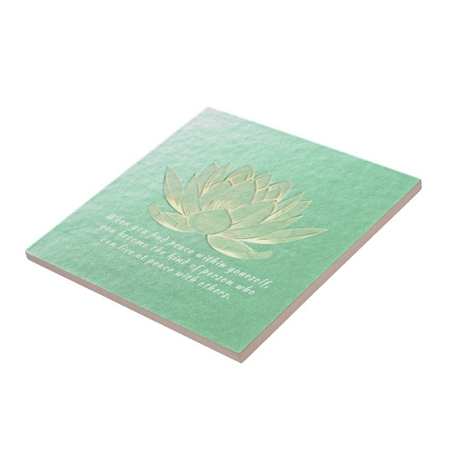 Green Gold Lotus Yoga Meditation Instructor Fliese (Seite)