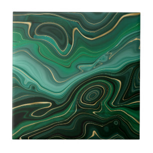 Green Gold Malachite Gemstone Fliese