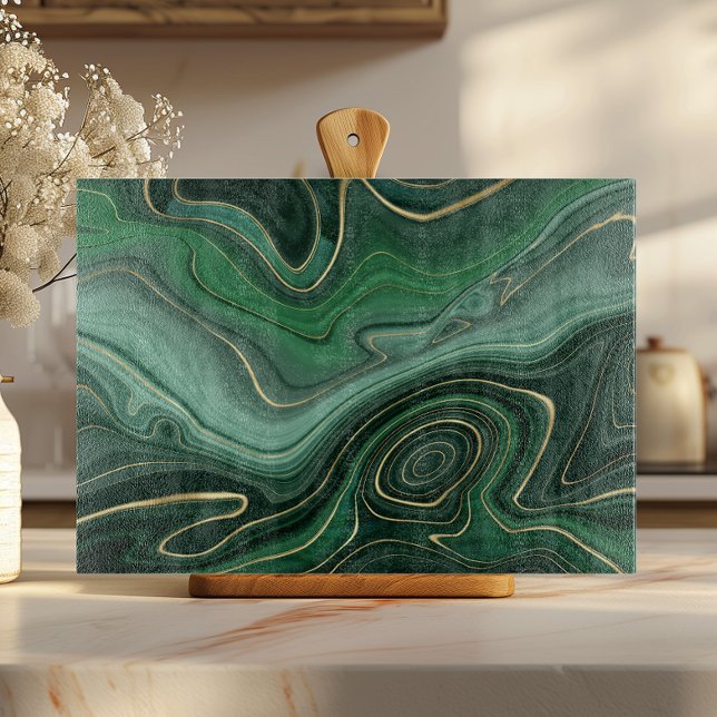 Green Gold Malachite Gemstone Schneidebrett (Von Creator hochgeladen)