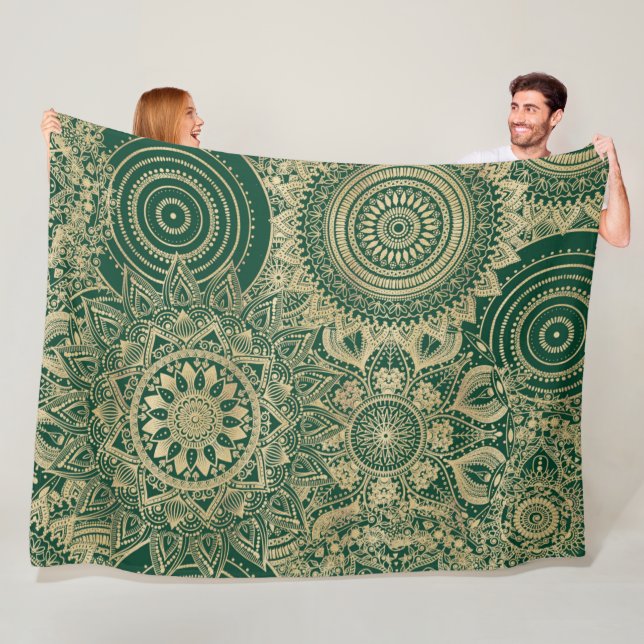 Green Gold Mandala Collection Fleecedecke (Beispiel)