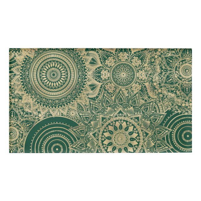 Green Gold Mandala Collection Namenschild (Vorderseite)