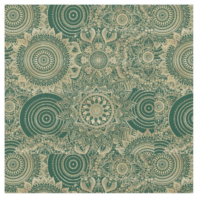 Green Gold Mandala Collection Stoff (Nahaufnahme)