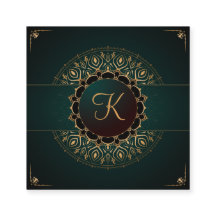 Green Gold Mandala Elegant Yoga Instructor Square