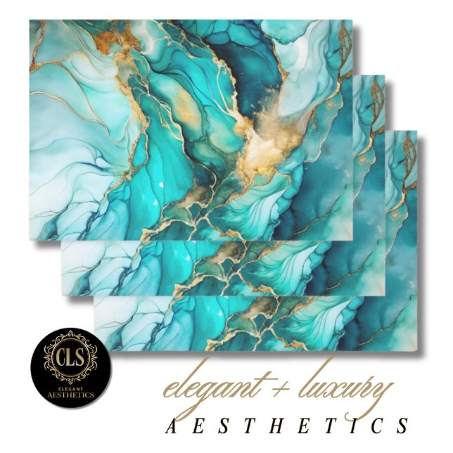 Green & Gold Marble Luxe Aesthetics Geschenkpapier Set (Von Creator hochgeladen)