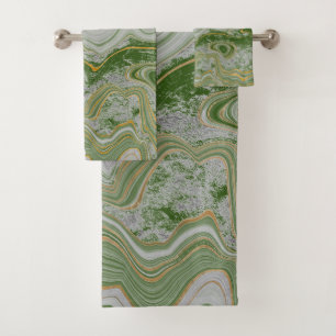 Green Gold Marmor Handtuch BADEZIMMER TOWEL SET