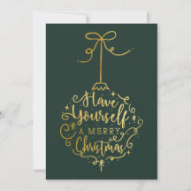 Green & Gold Merry Little Christmas Bauble