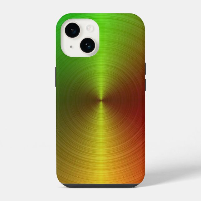 Green & Gold Metallic Vortex iPhone Hülle (Rückseite)