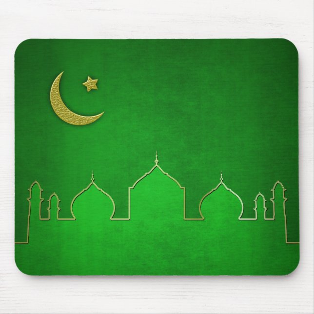 Green Gold Moschee Moschee Star Mousepad (Vorne)