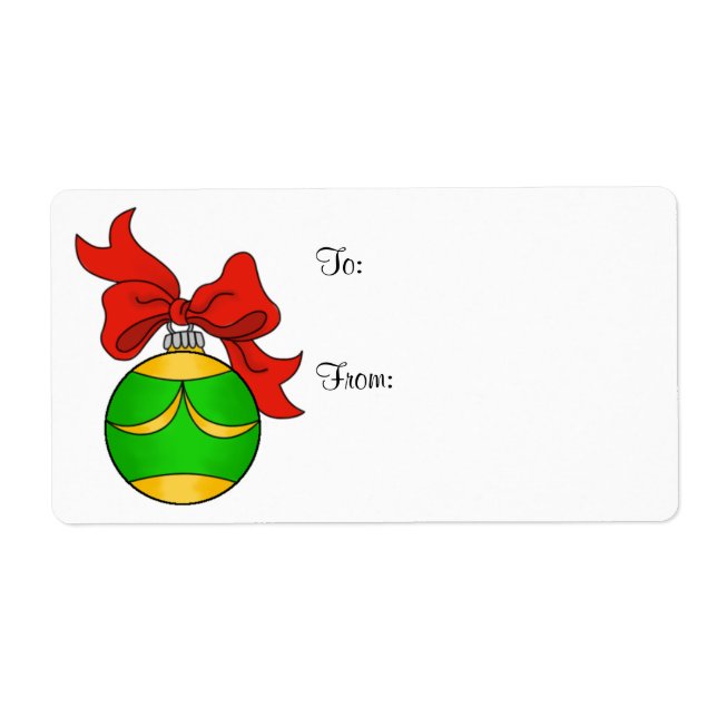 Green & Gold Ornament - Geschenketikett - Grosses (Vorne)