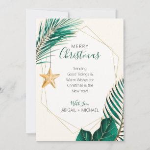 Green & Gold Palm Tree Tropical Beach Weihnachten