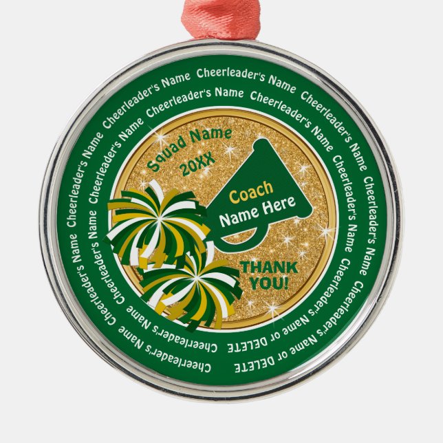 Green Gold Personalisierte Chefindaktion Ornament Aus Metall (Vorne)