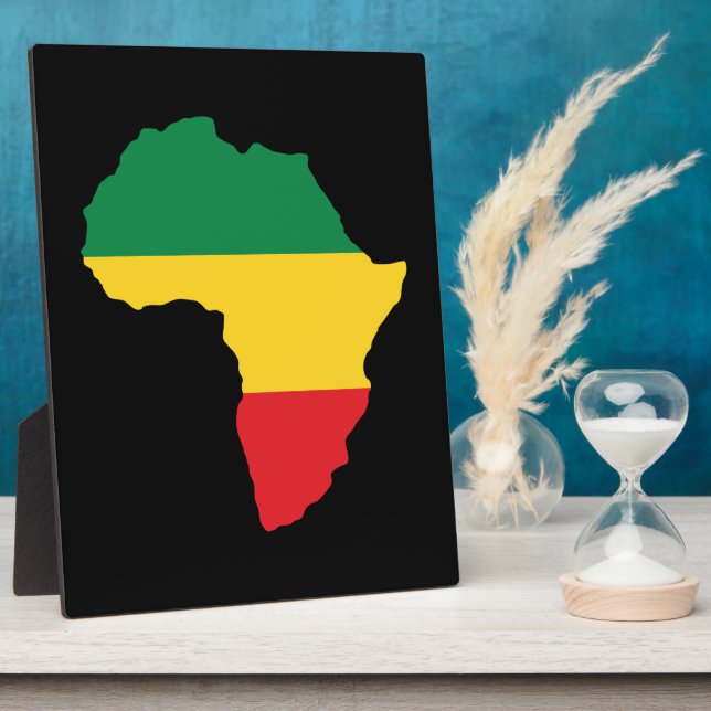 Green, Gold & Red Africa Flag Fotoplatte (Seite)