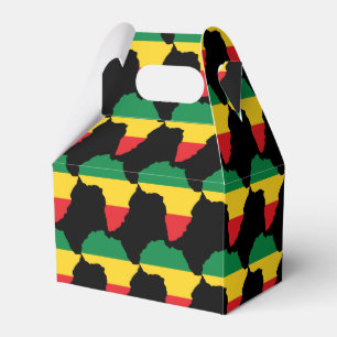 Green, Gold & Red Africa Flag Geschenkschachtel