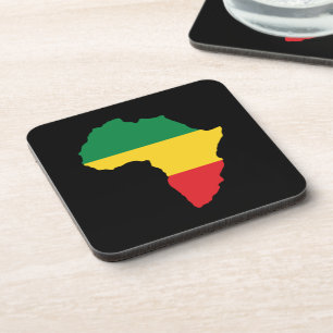 Green, Gold & Red Africa Flag Getränkeuntersetzer