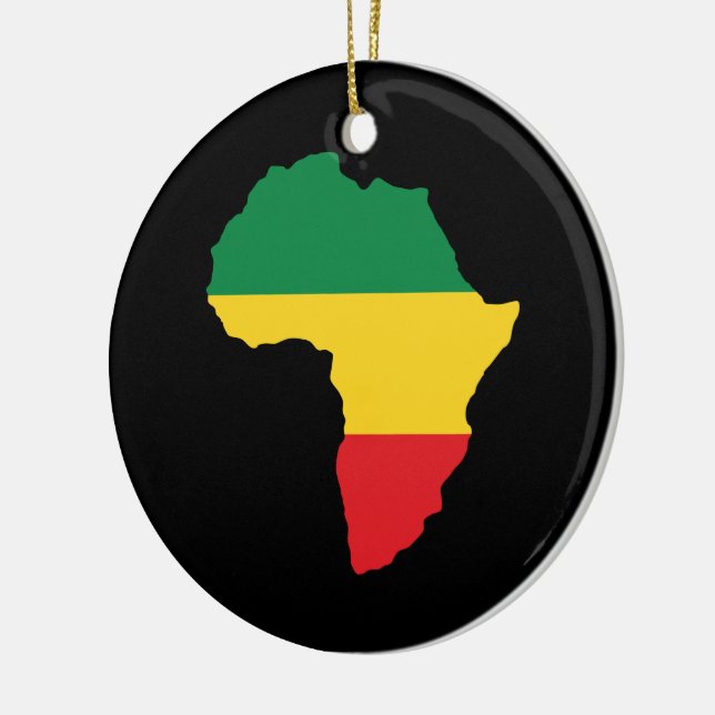 Green, Gold & Red Africa Flag Keramikornament (Links)