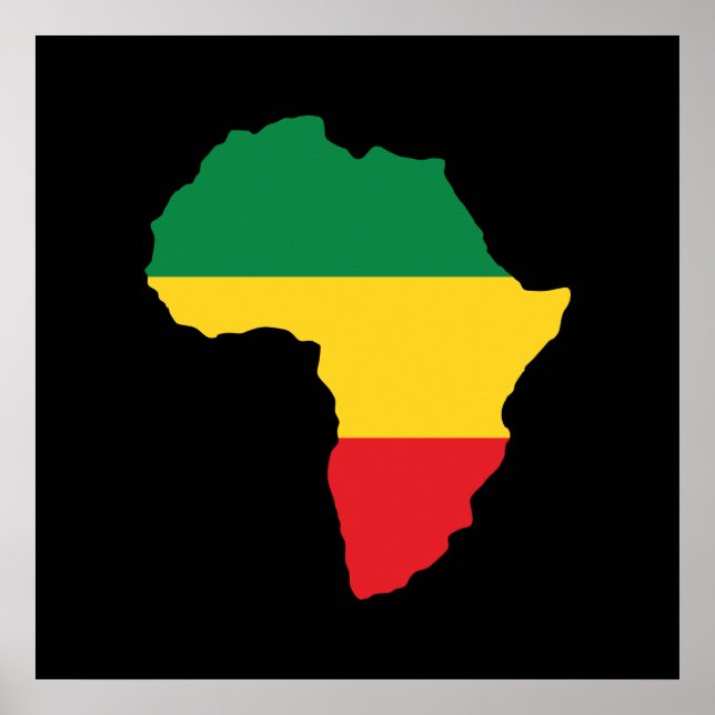 Green, Gold & Red Africa Flag Poster (Vorne)
