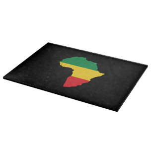 Green, Gold & Red Africa Flag Schneidebrett