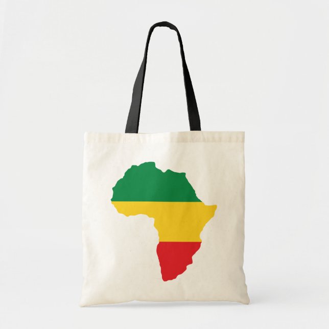 Green, Gold & Red Africa Flag Tragetasche (Vorne)