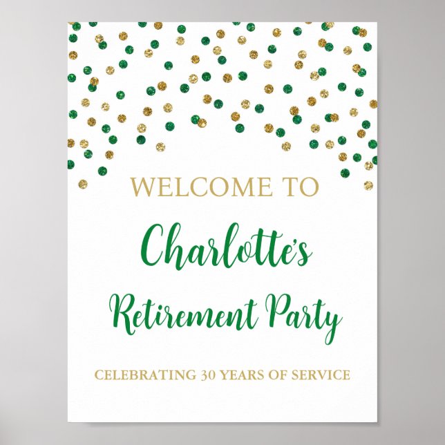 Green Gold Retirement Party 8.5x11 Poster (Vorne)