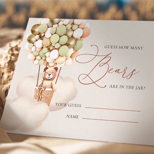 Green Gold schätzt, wie viele Bären Balloons Ticke Begleitkarte (Von Creator hochgeladen)