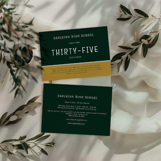 Green & Gold | School Wiedersehen Alumni Party Einladung (Von Creator hochgeladen)