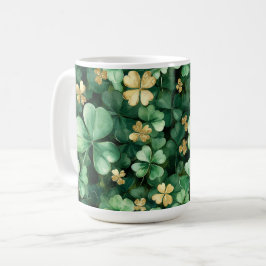 Green Gold Shamrocks St. Patrick's Day Kaffeetasse