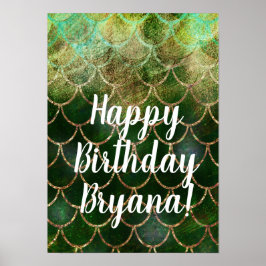 Green & Gold Shimmer Meerjungfische Scala Poster