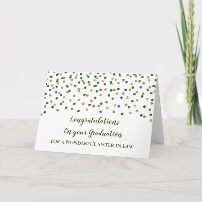Green Gold Sister Abschluss Karte (Vorderseite)