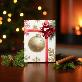 Green Gold Snowflake Holiday Luxus Wasserfarbe Geschenkpapier