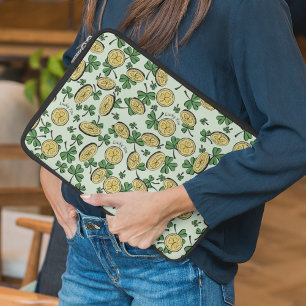 Green & Gold St Patrick's Lucky You Kleeblatt Laptopschutzhülle