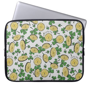 Green & Gold St Patrick's Lucky You Kleeblatt Laptopschutzhülle