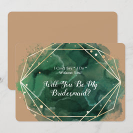 Green Gold Tan werden Sie meine Bridesmaid einlade Einladung