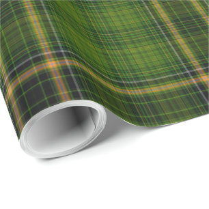 Green Gold Tartan Kariert Geschenkpapier