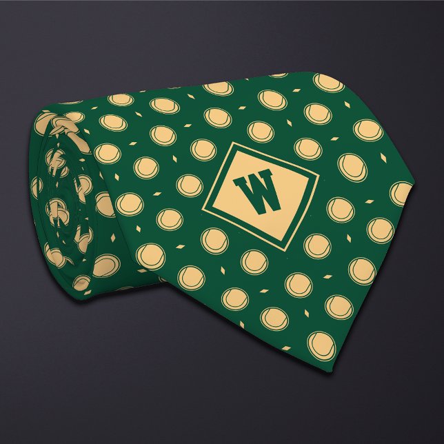 Green Gold Tennis Ball Icon Necktie Krawatte (Von Creator hochgeladen)