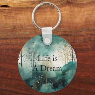 Green Gold Trees Schlüsselanhänger