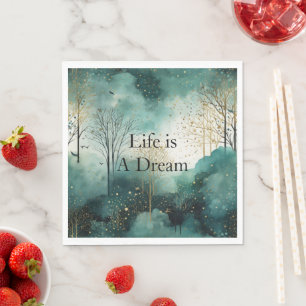 Green Gold Trees Serviette