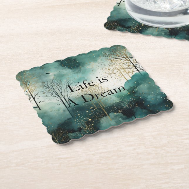 Green Gold Trees Untersetzer (angewinkelt)