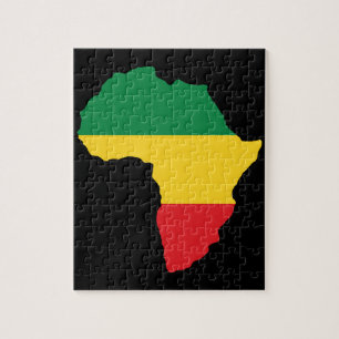 Green-, Gold- und Red-Africa-Flagge Puzzle