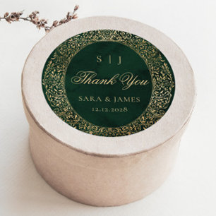 Green Gold Verzierte Viktorianische Hochzeit Viele Runder Aufkleber