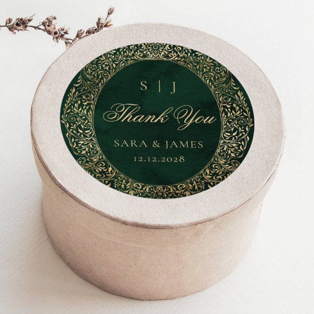 Green Gold Verzierte Viktorianische Hochzeit Viele Runder Aufkleber (Von Creator hochgeladen)