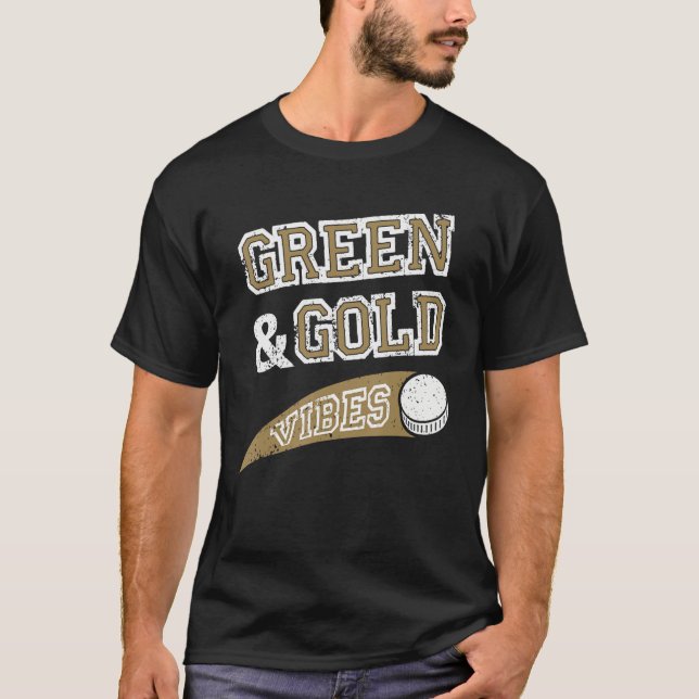 Green & Gold Vibes Hockey Team Fan_2 T-Shirt (Vorderseite)