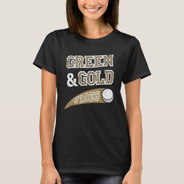 Green & Gold Vibes Hockey Team Fan_2 T-Shirt (Vorderseite)
