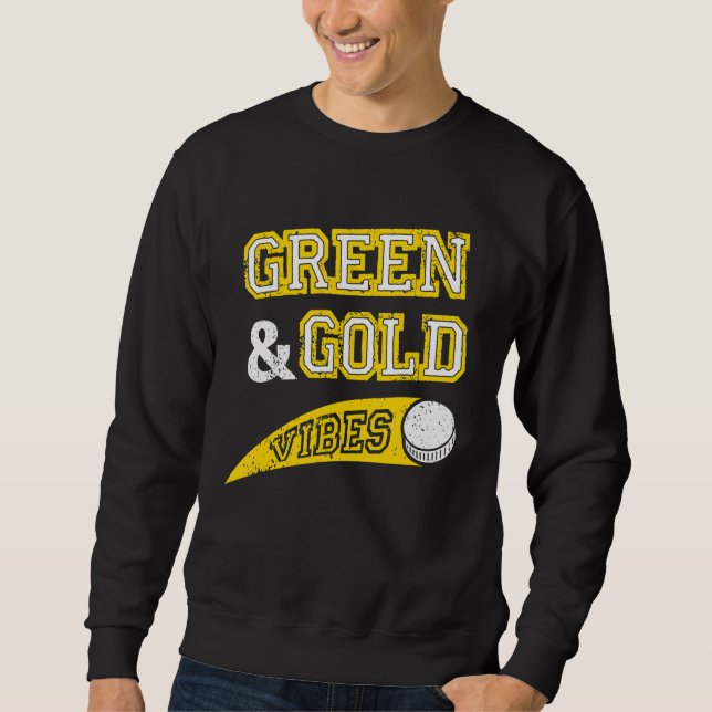 Green & Gold Vibes Hockey Team Fan Sweatshirt (Vorderseite)