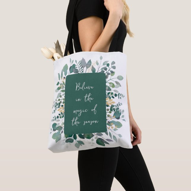 Green Gold Watercolor Botanical Seasonal Tote Bag (Von Nahem)