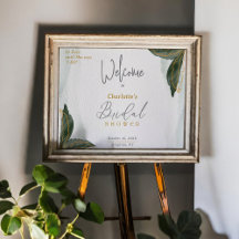 Green Gold Watercolor Brautparty Willkommen