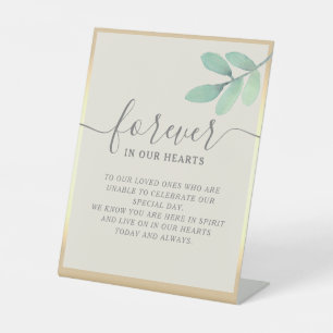 Green Gold Wedding Memorial Sign Sockelschild