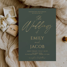 Green Gold Wedding Modern Typografy Script