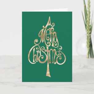 Green Gold Weihnachtsbaum Karte